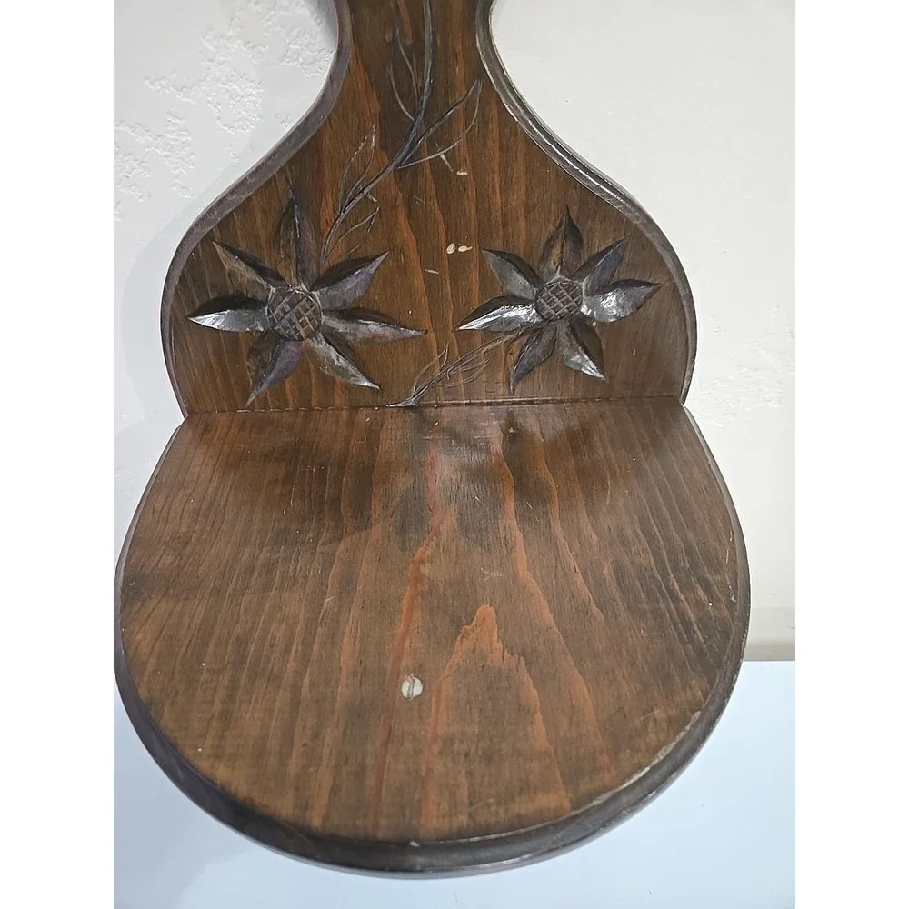 Vintage Wood Trinket Curio Wall Shelf Display Large Rustic Home Decor